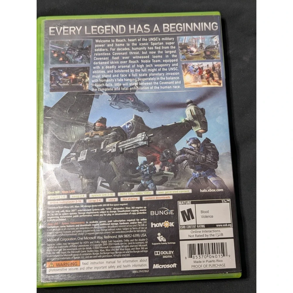 Halo Reach Microsoft Xbox 360 CIB Complete Original With Manual